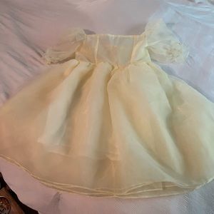 Yellow Puff-sleeve Babydoll Minidress